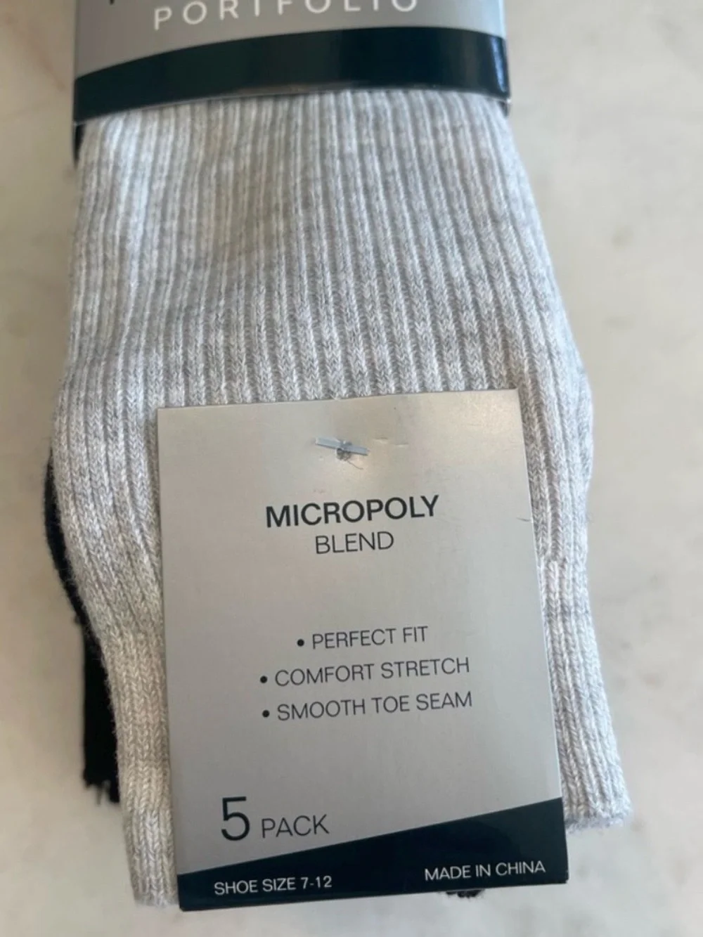 Perry Ellis Portfolio Men's 5 Pair Dress/Casual Socks Micro poly blend 7-12